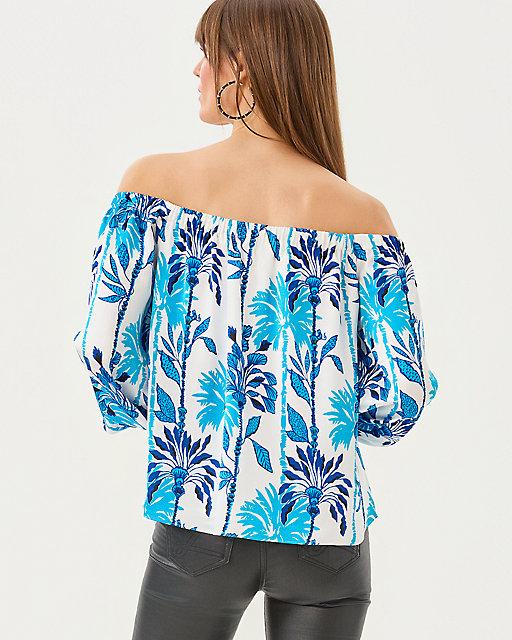 Lilly Pulitzer Elizabethany Off-the-Shoulder Top Coconut Swayin In The Breeze