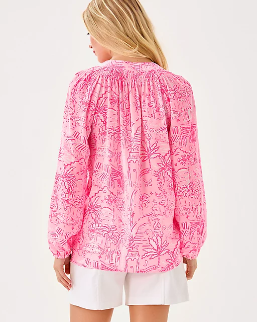 lilly Pulitzer Elsa Silk Top Conch Shell Pink Pennys Playground