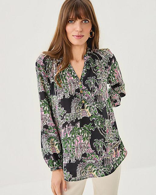 lilly pulitzer Elsa Silk Top Onyx Pb Anniversary Toile