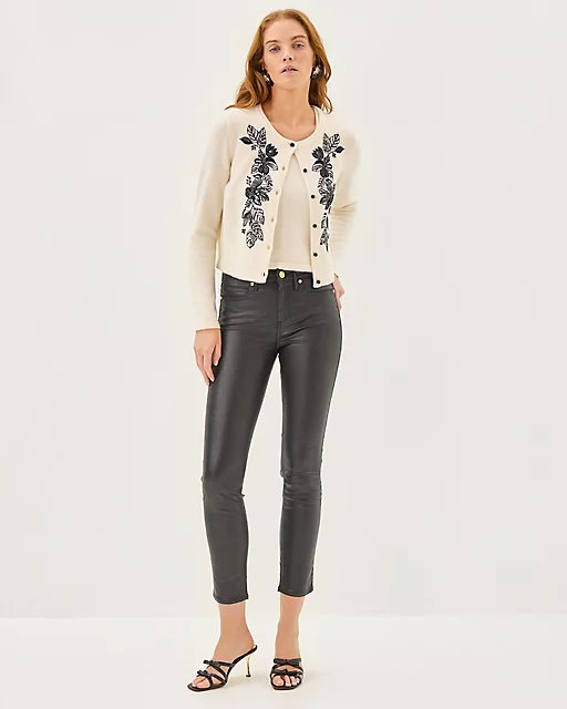 Lilly Pulitzer Emmarose Embroidered Cashmere Sweater Set Coconut Dahlia Embroidery