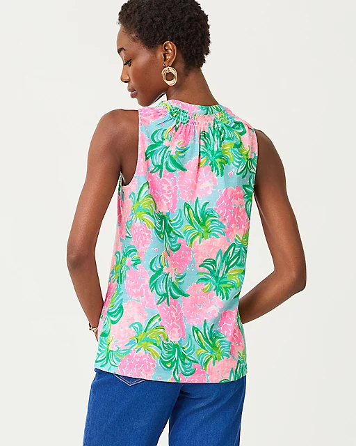 Lilly Pulitzer Essie Tank Top Blue Ibiza Pineapple Shake