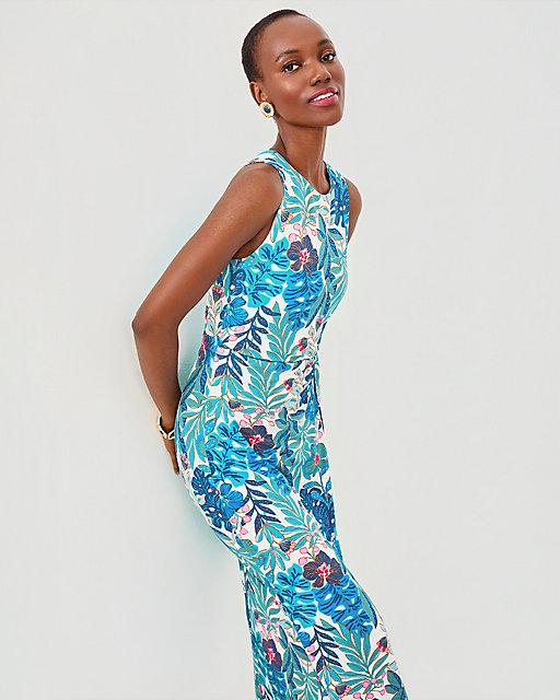 Lilly Pulitzer Estela Midi Dress Breezy Aqua Best Fronds Forever