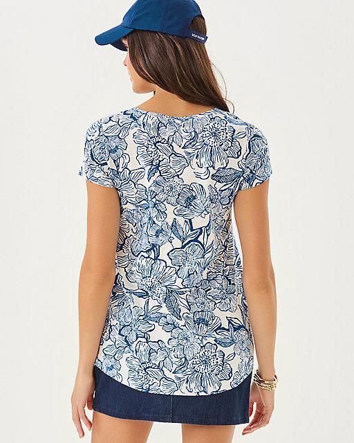 Lilly Pulitzer Etta Scoop Neck Top Coconut Unforgettable