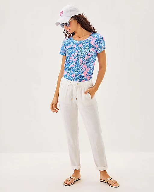 Lilly Pulitzer Etta Scoop Neck Top Conch Shell Pink Up Scale