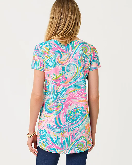 Lilly Pulitzer Etta Scoop Neck Top Multi Carnivale Coral