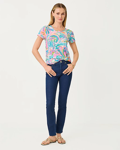 Lilly Pulitzer Etta Scoop Neck Top Multi Carnivale Coral