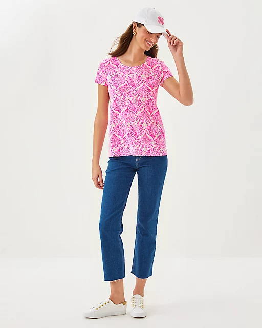 Lilly Pulitzer Etta Scoop Neck Top Pink Bliss Shady Babe