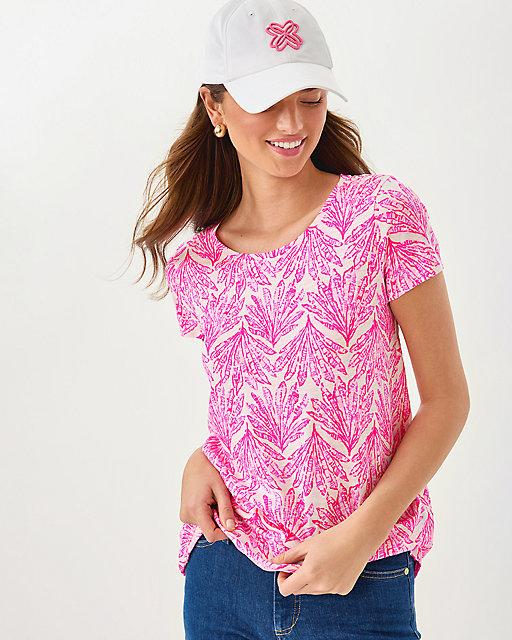 lilly pulitzer Etta Scoop Neck Top Pink Bliss Shady Babe