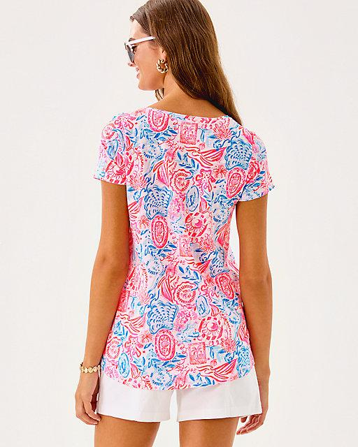 Lilly Pulitzer Etta Scoop Neck Top Resort White Lil Sun Sea Sand