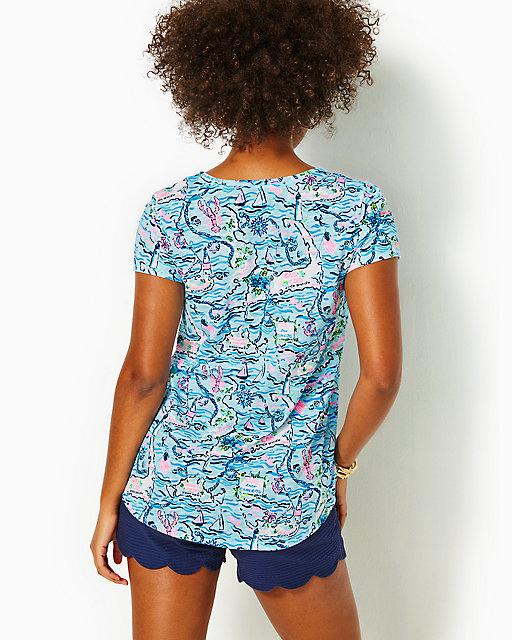 Lilly Pulitzer Etta V-Neck Top Bali Blue Lilly Loves Cape Cod