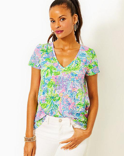lilly pulitzer Etta V-Neck Top Multi Lilly Loves Hawaii