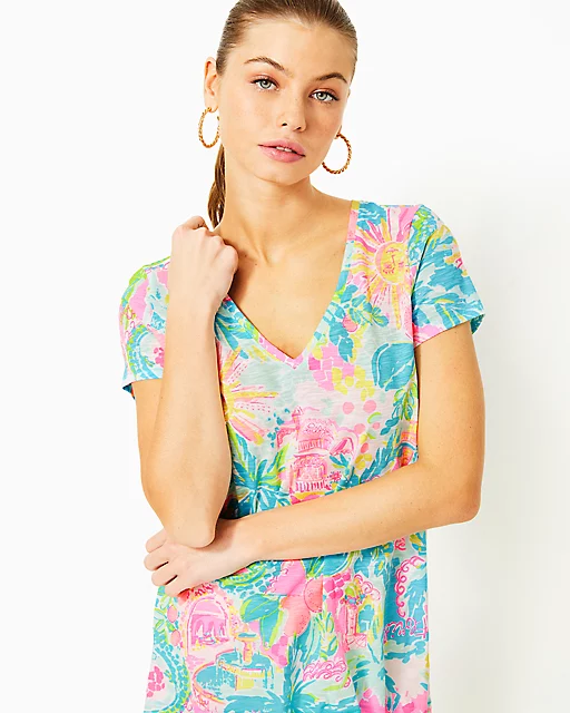 lilly pulitzer Etta V-Neck Top Multi Sunshine State Of Mind