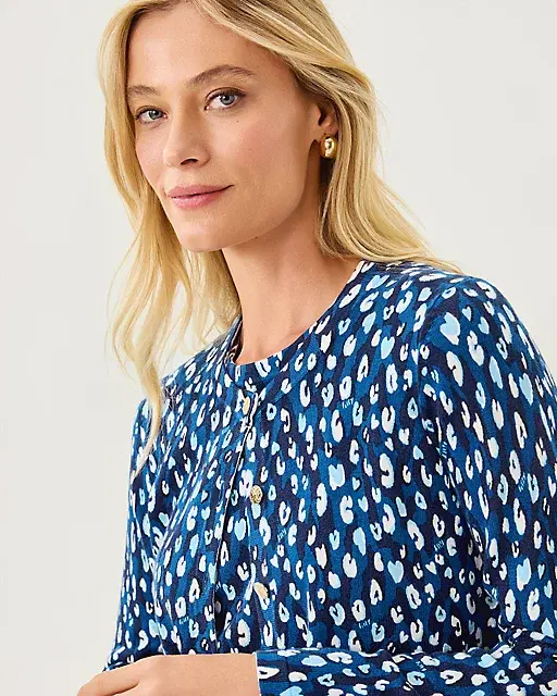 Lilly Pulitzer Fairley Cardigan Starlight Navy Youre An Animal