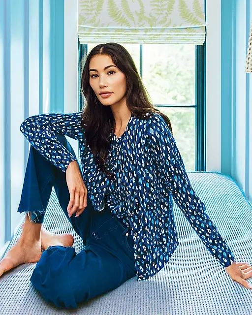 lilly pulitzer Fairley Cardigan Starlight Navy Youre An Animal