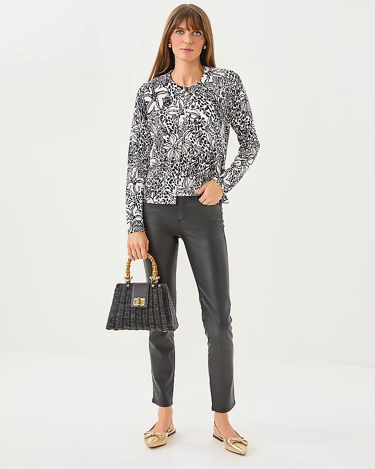 lilly pulitzer Fairley Cardigan & Sweater Shell Set Onyx Lots To Spot