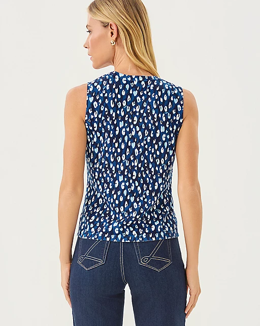 Lilly Pulitzer Fairley Cardigan & Sweater Shell Set Starlight Navy Youre An Animal