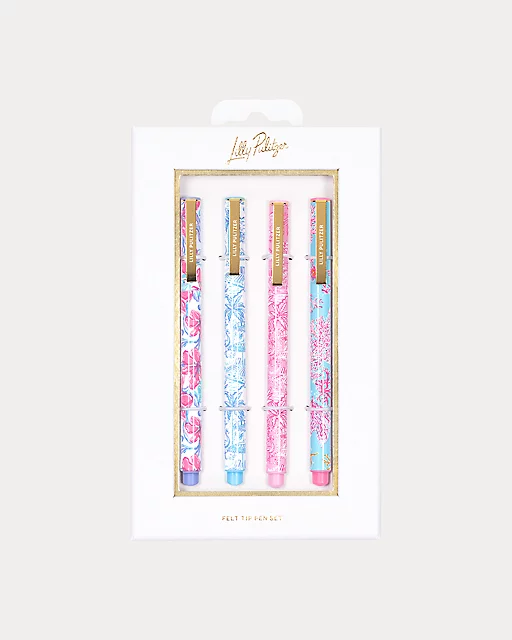 Lilly Pulitzer Felt Tip Pen Set Multi Beachside Haven