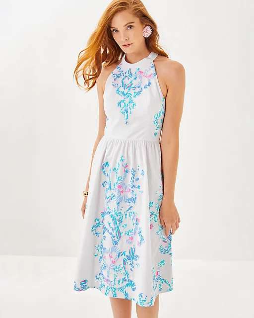 Lilly Pulitzer Gianne Midi Dress Resort White Gianne Dress Applique Layout