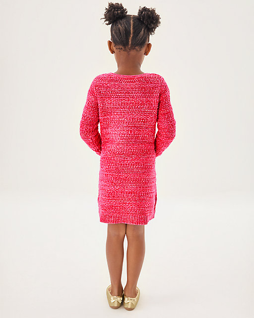 Lilly Pulitzer Girls Lolo Sweater Dress Cherry Red Metallic Marl