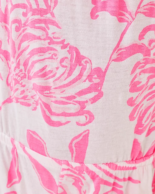 Lilly Pulitzer Girls Mini Jace Romper Rousseau Pink Glisten In The Sun