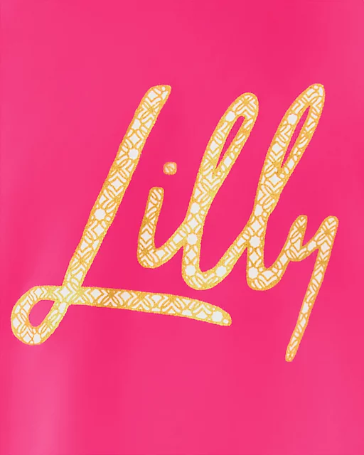Lilly Pulitzer Girls Mini Jansen Long Sleeve Top Multi Brandmarked Lilly Script Graphic Childre