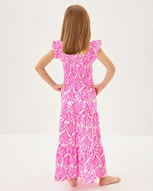 Lilly Pulitzer Girls Mini Jilly Midi Dress Pink Bliss Shady Babe