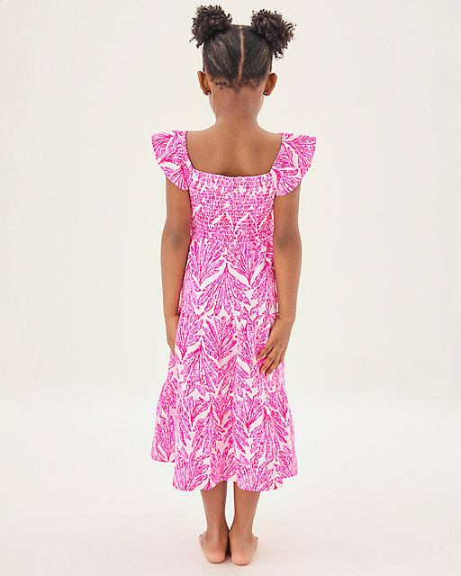 Lilly Pulitzer Girls Mini Jilly Midi Dress Pink Bliss Shady Babe