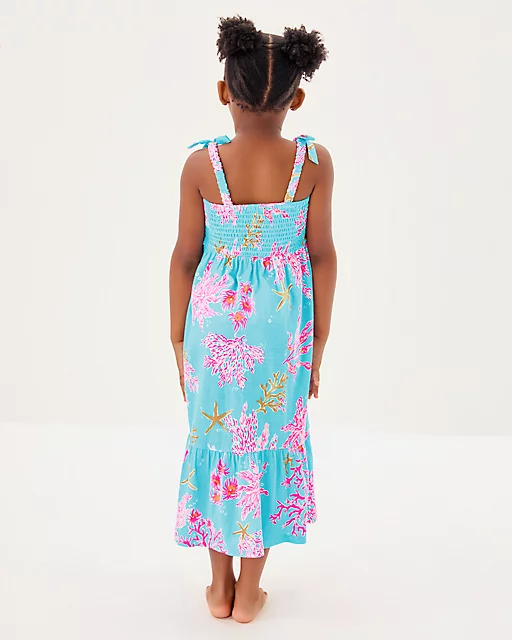 Lilly Pulitzer Girls Mini Kailua Maxi Dress Multi Royal Coral
