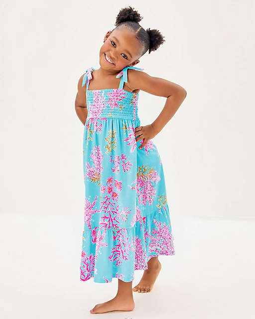 lilly pulitzer Girls Mini Kailua Maxi Dress Multi Royal Coral