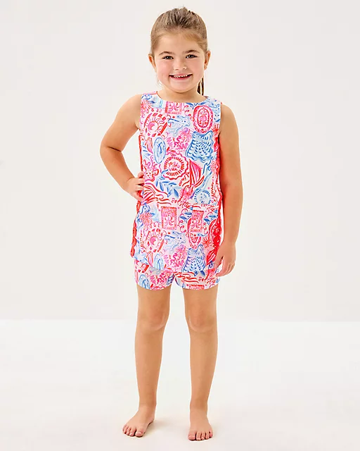 lilly pulitzer Girls Mini Romey Shift Set Resort White Lil Sun Sea Sand