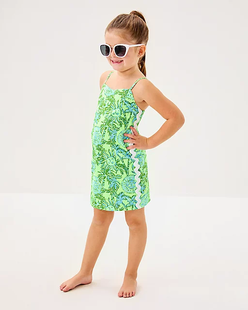 Lilly Pulitzer Girls Mini Shelli Dress Cool Mint Catchin Rays