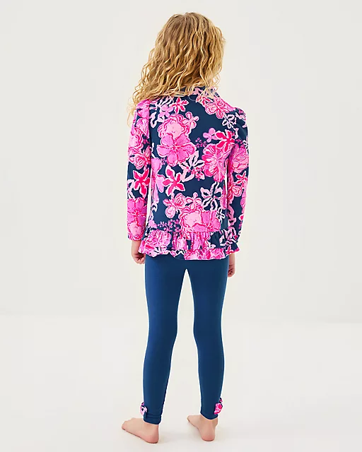 Lilly Pulitzer Girls Penelope Tunic & Legging Set Starlight Navy Once And Floral