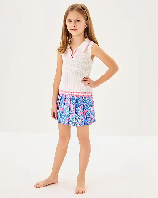 lilly pulitzer Girls Sylvana Skort Conch Shell Pink Up Scale