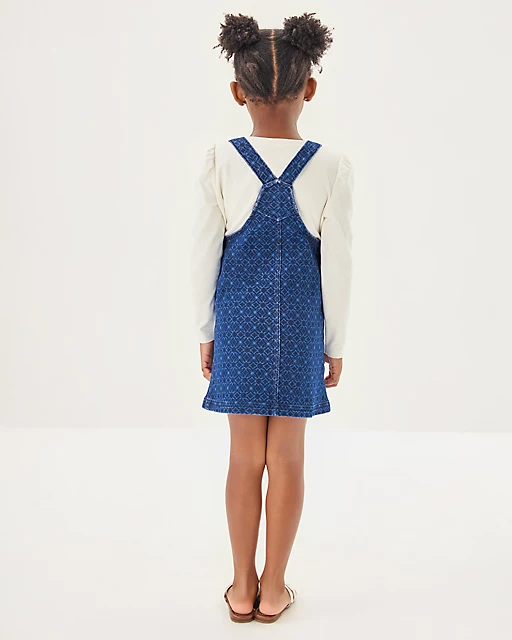 Lilly Pulitzer Girls Varney Overall Dress Dark Wash