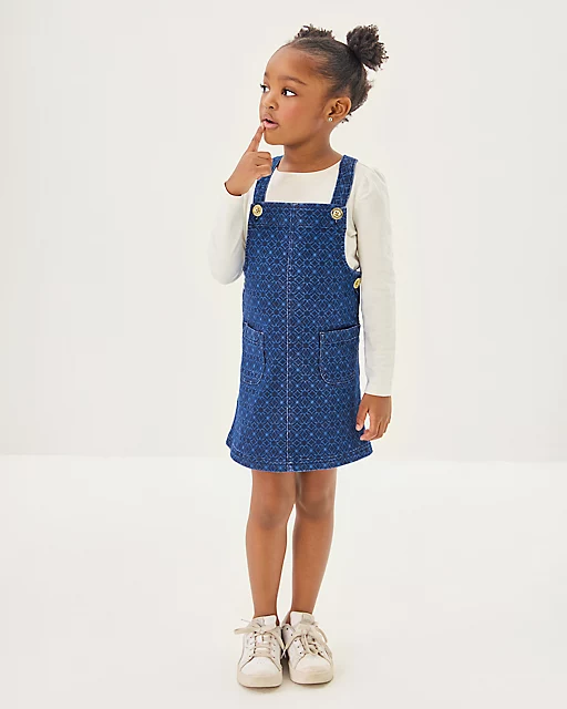 lilly pulitzer Girls Varney Overall Dress Dark Wash