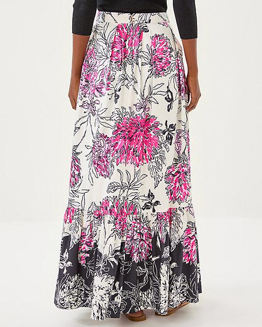 Lilly Pulitzer Inaya High Rise Maxi Skirt Coconut All Dahled Up Engineered Skirt
