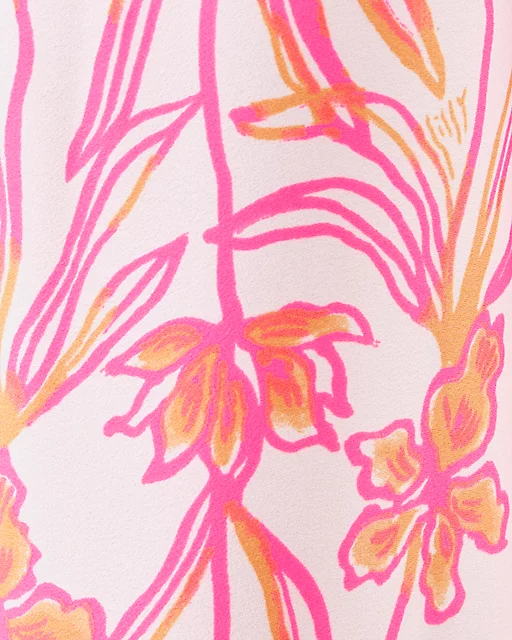 Lilly Pulitzer Iralanne Popover Shirtdress Resort White Lovely Long Stems Engineered Woven Dress