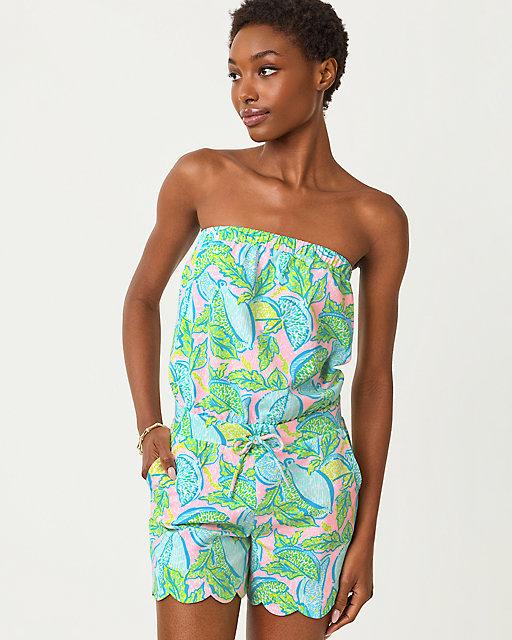 lilly pulitzer Jace Strapless Romper Urchin Pink Vitamin Sea