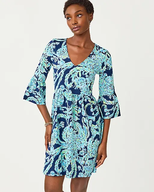 lilly pulitzer Jannie V-Neck Dress High Tide Navy Scuba Doo