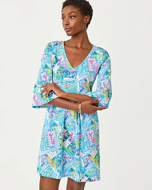 Lilly Pulitzer Jannie V-Neck Dress Multi Wish You Were Here