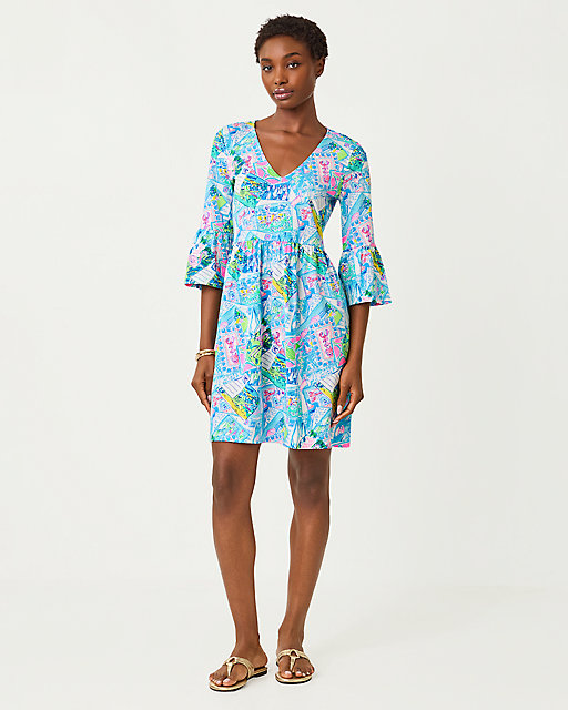 Lilly Pulitzer Jannie V-Neck Dress Multi Wish You Were Here