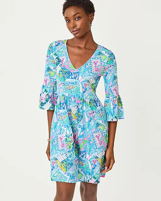 lilly pulitzer Jannie V-Neck Dress Multi Wish You Were Here