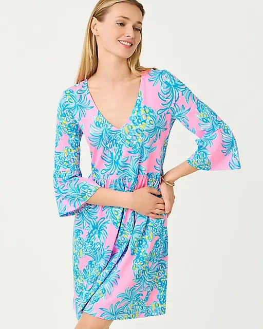 Lilly Pulitzer Jannie V-Neck Dress Pelican Pink Beat The Heat