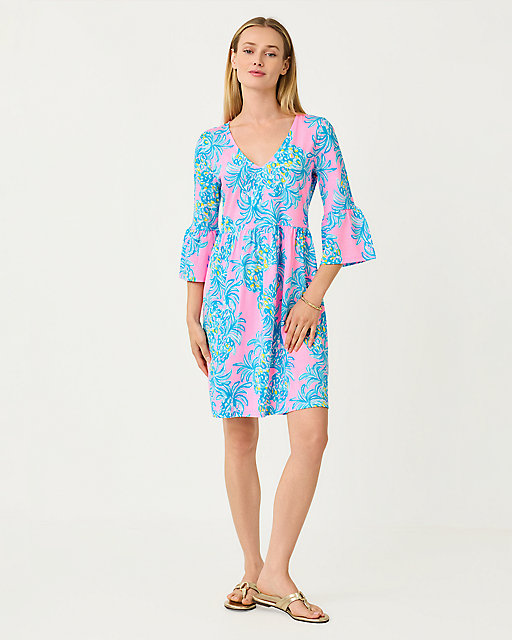 Lilly Pulitzer Jannie V-Neck Dress Pelican Pink Beat The Heat