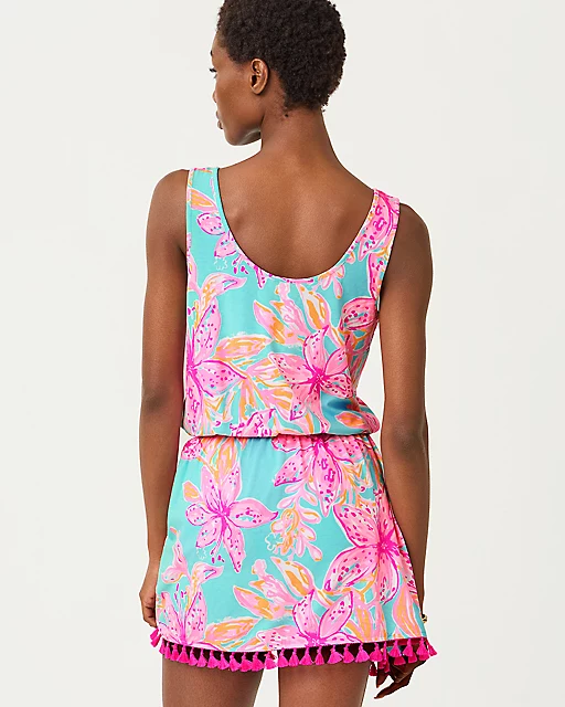 Lilly Pulitzer Jarrett Romper Surf Blue Bonita Blooms