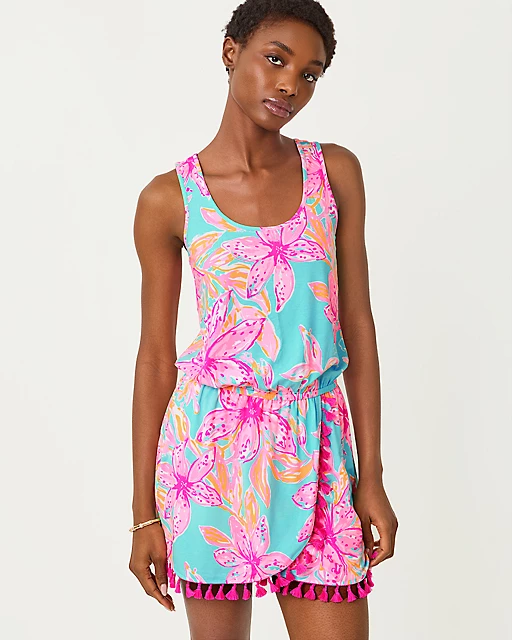 lilly pulitzer Jarrett Romper Surf Blue Bonita Blooms