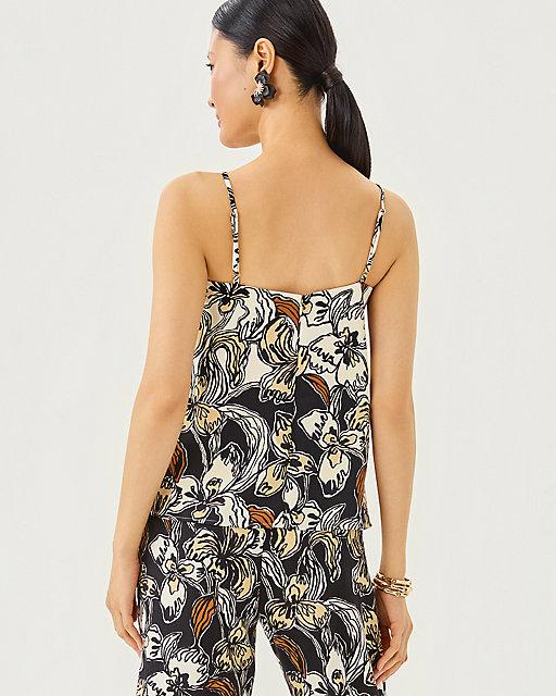 Lilly Pulitzer Jesslyn Top Onyx Irisistable Engineered Woven Top