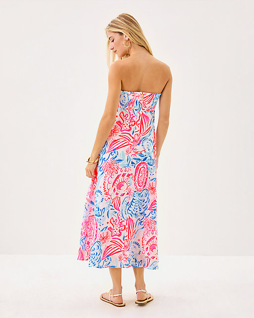 Lilly Pulitzer Jorgian Linen Midi Dress Resort White Sun Sea Sand