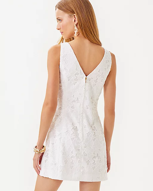 Lilly Pulitzer Jules Skirted Romper Resort White Flower Bunch Cut Work Embroidery