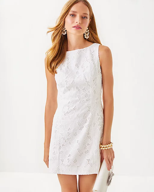 lilly pulitzer Jules Skirted Romper Resort White Flower Bunch Cut Work Embroidery